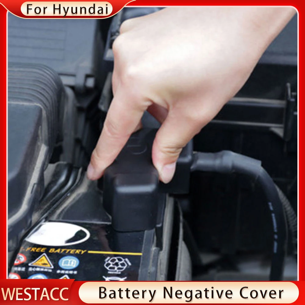 Car Engine Battery Anode Negative Pole Terminal Cover for Hyundai I30 Elantra 2010-2017 Tucson TL Sonata 2015-2018 Accessories