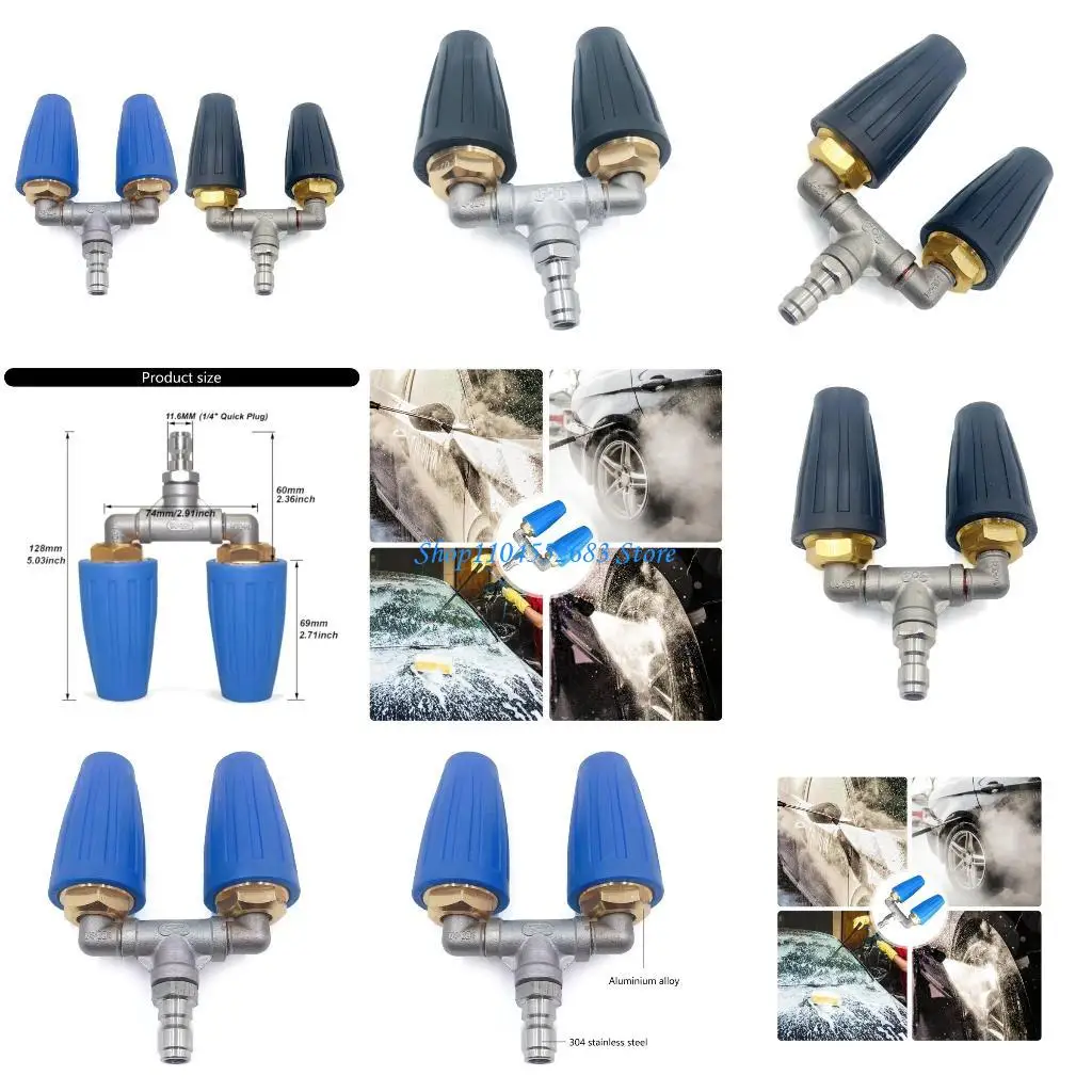 

Y6GD 4000PSI Pressure Rotating Sprays Nozzle Sprays Nozzle Tip 1/4" Quick Connector for Driveways Washing Floors Accessories