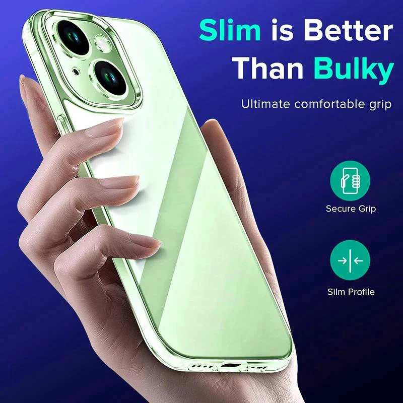 Shockproof Clear Silicone Soft TPU Case For iPhone 16 15 14 13 12 11 Pro Max Plus Mini Clear Full Back Cover Shell Bumper Fundas - náhled 2