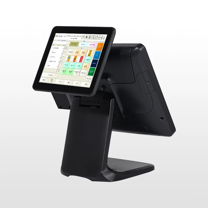 Supermarket 15Inch 9.7 Inch Dual Screen Point Of Sale All In One Pos Machine