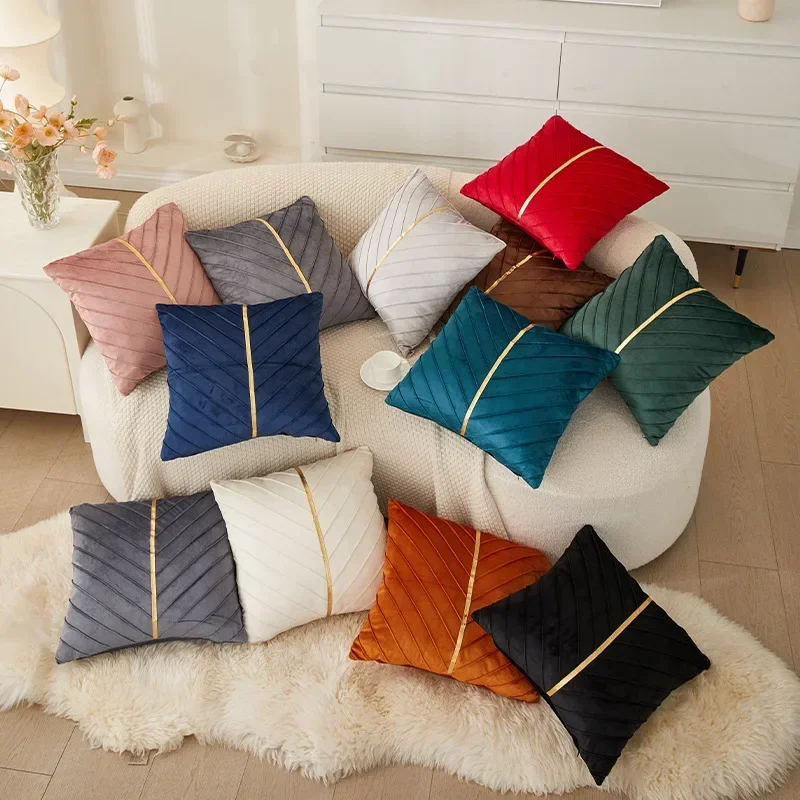 

New 1PC Nordic Gold Thread Dutch Velvet Sofa Pillow Set Napping Pillow Back Cushion Cushion Bedside Home Bedding Decorations