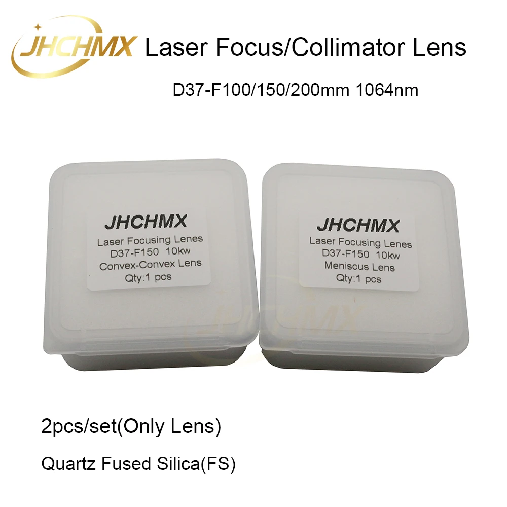 JHCHMX Fiber Laser Cutting Head Focusing Collimator Lens D37 F100/150/190/200mm 1064nm For Raytools WSX Precitec Head