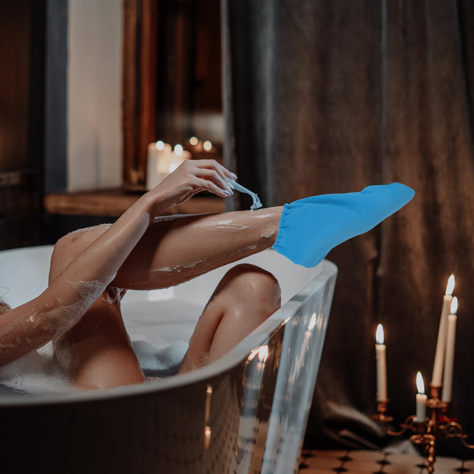 

1Pair Foot Premium Polyester Paraffin Wax Lightweight Moisturizing Foot Elastic Fit