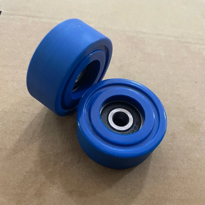 4Pcs 6x30x12  PU encapsulated rubber bearing wheel mimusi automation equipment M6 threaded screw roller silent soft rubber
