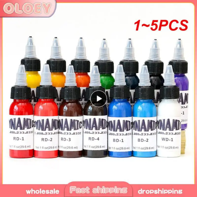 

1~5PCS 30ml Brand Professional Tattoo Ink Pigment For Body Safe Rave Natural Permanent Makeup Tattoo Machine Supplies