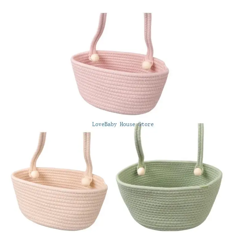 سلة تعليق BX0D منظم لسرير الأطفال، حقيبة تخزين واسعة للمناديل المبللة، حل تخزين الحضانة المحمول #1