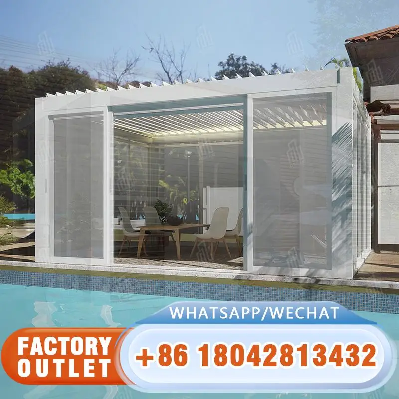 نمط جديد 3*4 4*3 متر نظام سقف كوة من الألومنيوم فناء خارجي لحديقة شرفة شرفة بيع العريشة