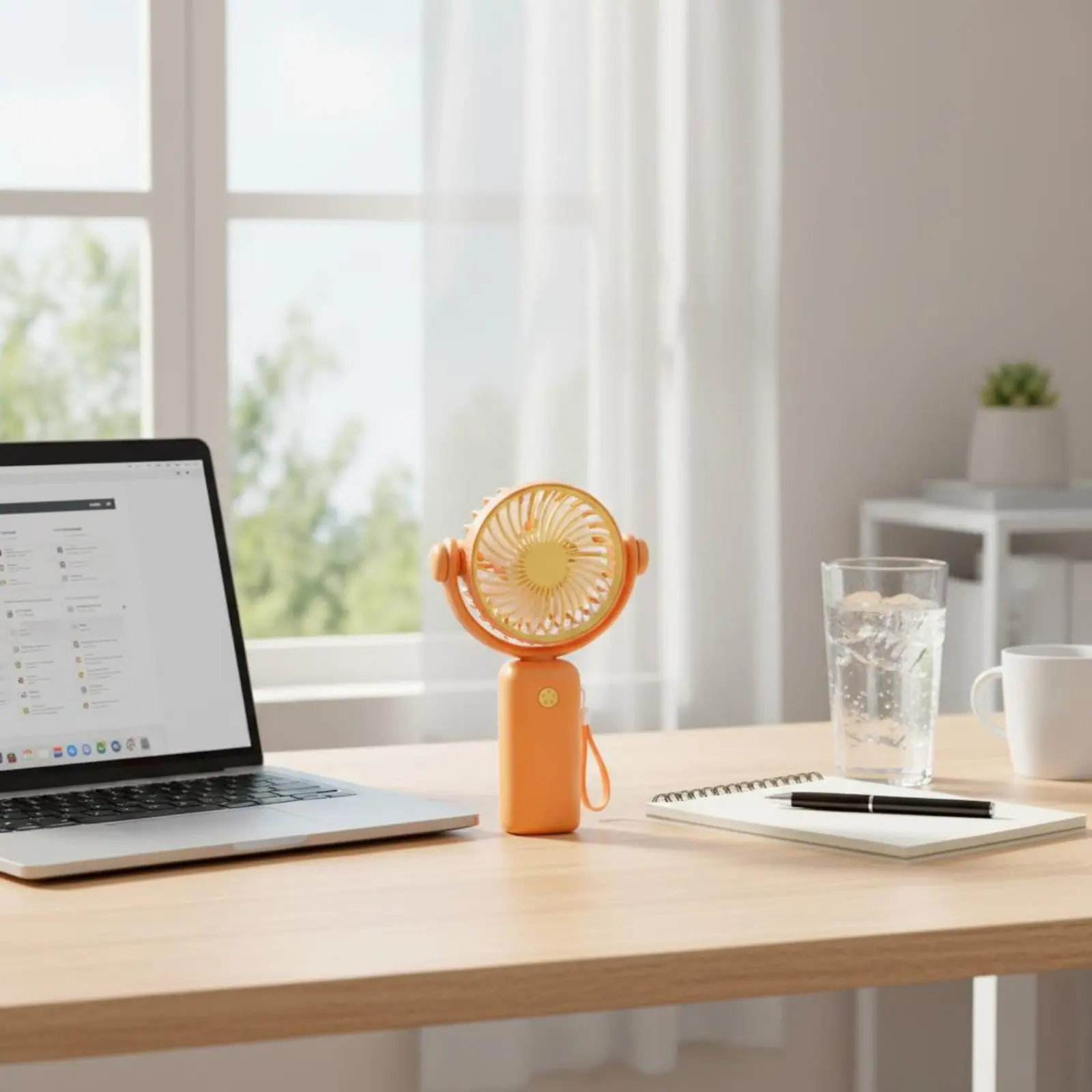 Handheld Mini Fan Strong Wind Type-C Battery-Powered Fan Individual Appliance Quiet Functioning 180° Adjustable Head