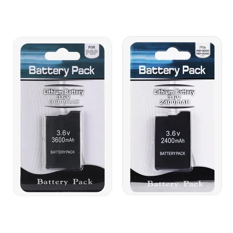3.6V 3600mAh Rechargeable Lithium Battery Pack for PSP 1000 Li-ion Gamepad 2400mAh Batteries for PSP2000/3000