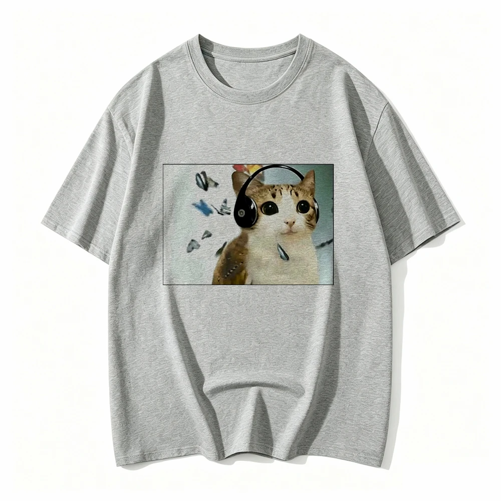 Cat Owl Cursed Internet Meowl Meme Printing T-shirt for Women Cute T Shirts Funny Shirt Grunge Streetwear Short Sleeve Tops