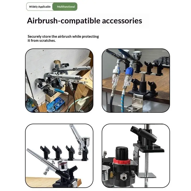 Airbrush Holder Gravity Stand Kit For Air Brush Paint Spray  Holding 6 Clamp-On Mount Table Bench Station