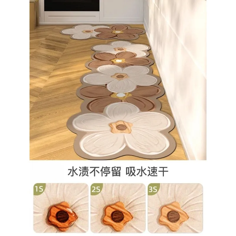 Podkładka z ziemi okrzemkowej, chłonna, antypoślizgowa i olejoodporna, do wycierania stóp, bez konieczności czyszczenia, wodoodporna i odporna na zabrudzenia.