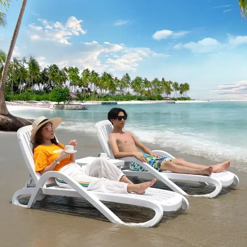 Outdoor Furniture Patio Lounge Beach Plastic Sun Lounger Swimming Pool Chair Folding Chaise Lounge Chairs