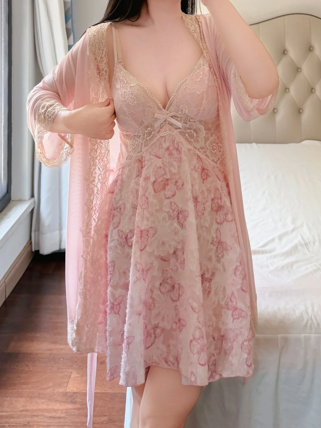 plus-size-loose-maternity-nightgown-set-sexy-cover-up-long-sleeve-v-neck-home-wear-two-piece-set-for-heavy-women