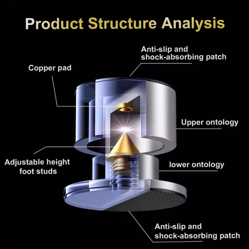 High Precisions AntiVibration Speaker Spikes Optimizes Soundstages Depth Using Advanced Resonance Dissipation Technology
