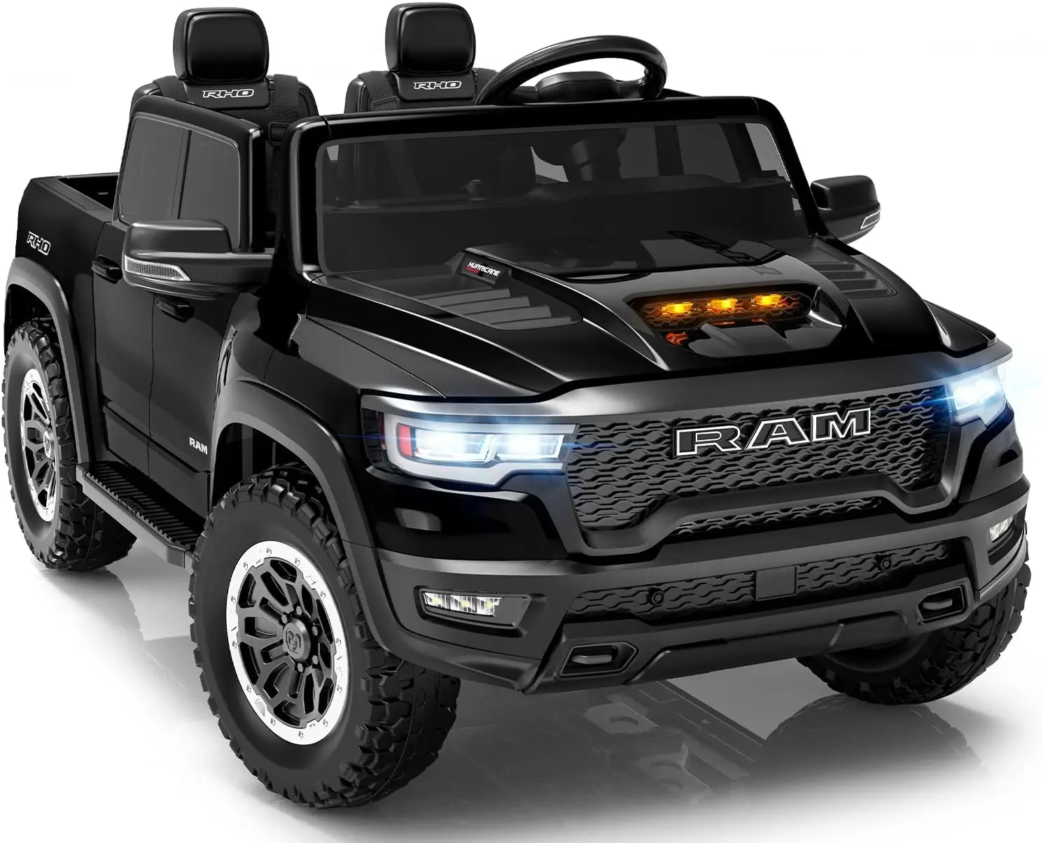 

First Ride On 24V Ride on Toys for Big Kids, Licensed RAM 1500 RHO Electric Car for Kids w/Remote Control, Ride on Truck w/Bluet