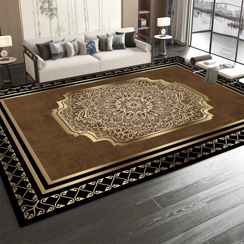 European Gold Carpet for Living Room Decoration Home Large Area Rugs for Bedroom Non-slip Lounge Coffee Tables Mat 200x300 Rug