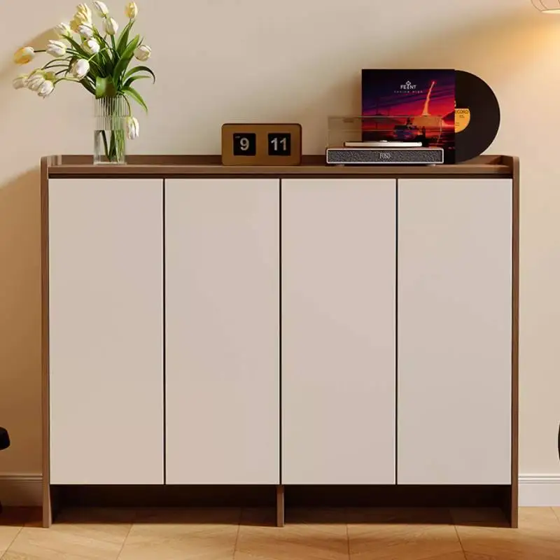 خزانة أحذية بيضاء كريمية تصميم فاخر مدخل واسع تخزين خزانة خذاء منظمات شقق أثاث Schuhregal للمنزل #2