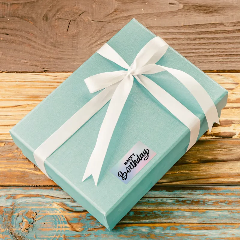 SINMARK Rainbow Laser Label PET Shining Waterproof Rectangle Sticker Various Size Gift Wrap Envelopes Packaging Use for SK20