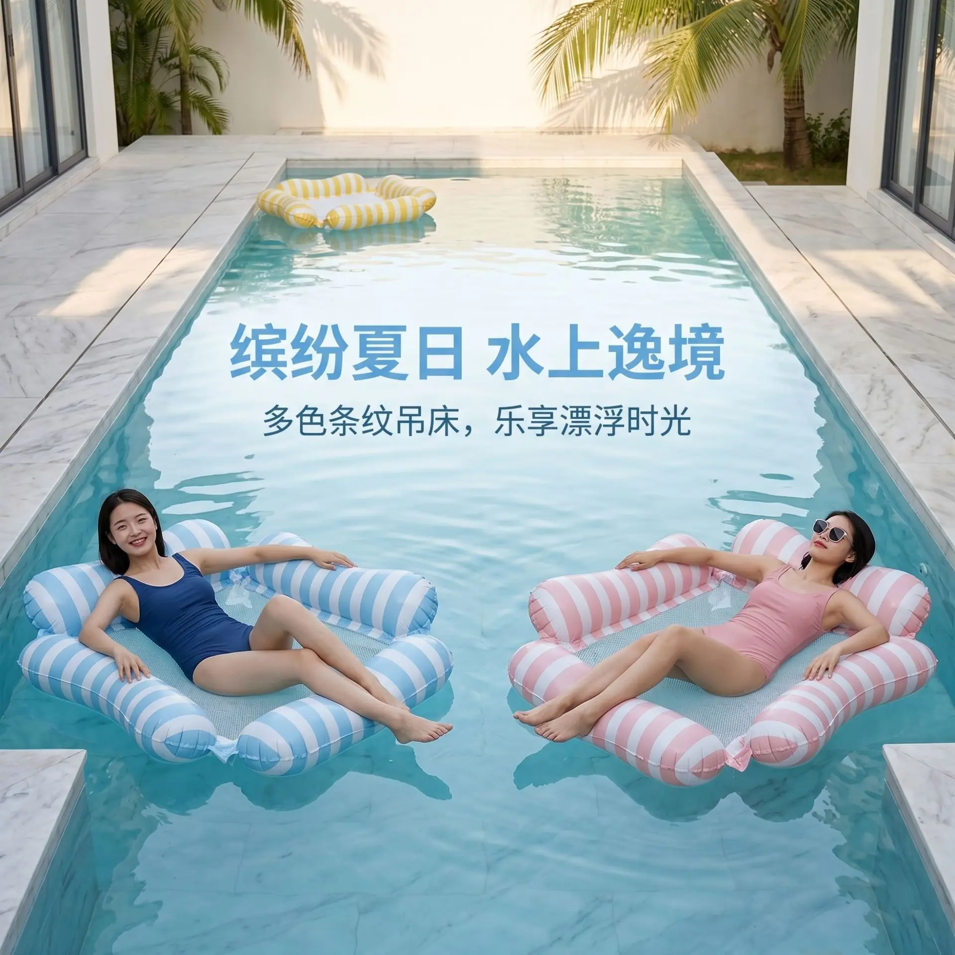 Foldable Mesh Water Floating Bed With Backrest Inflatable Lounge Chair Outdoor Portable Water Entertainment Floating Supplies view 2