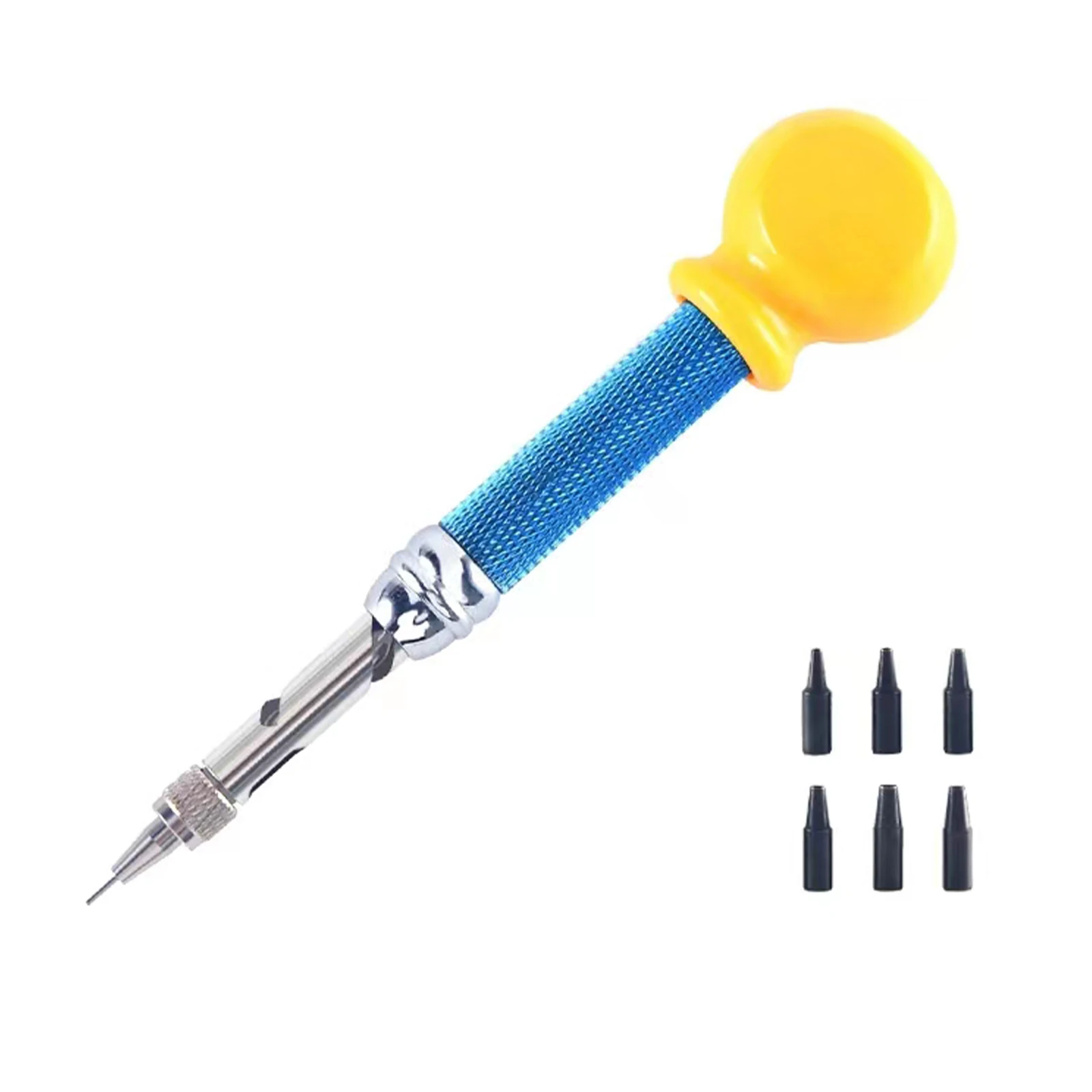 6 in 1 Leather Hole Punch Tool Set with Interchangeable Heads 1.5-4.0mm, Heavy Duty Watch Band Strap Belt Puncher for DIY Craft
