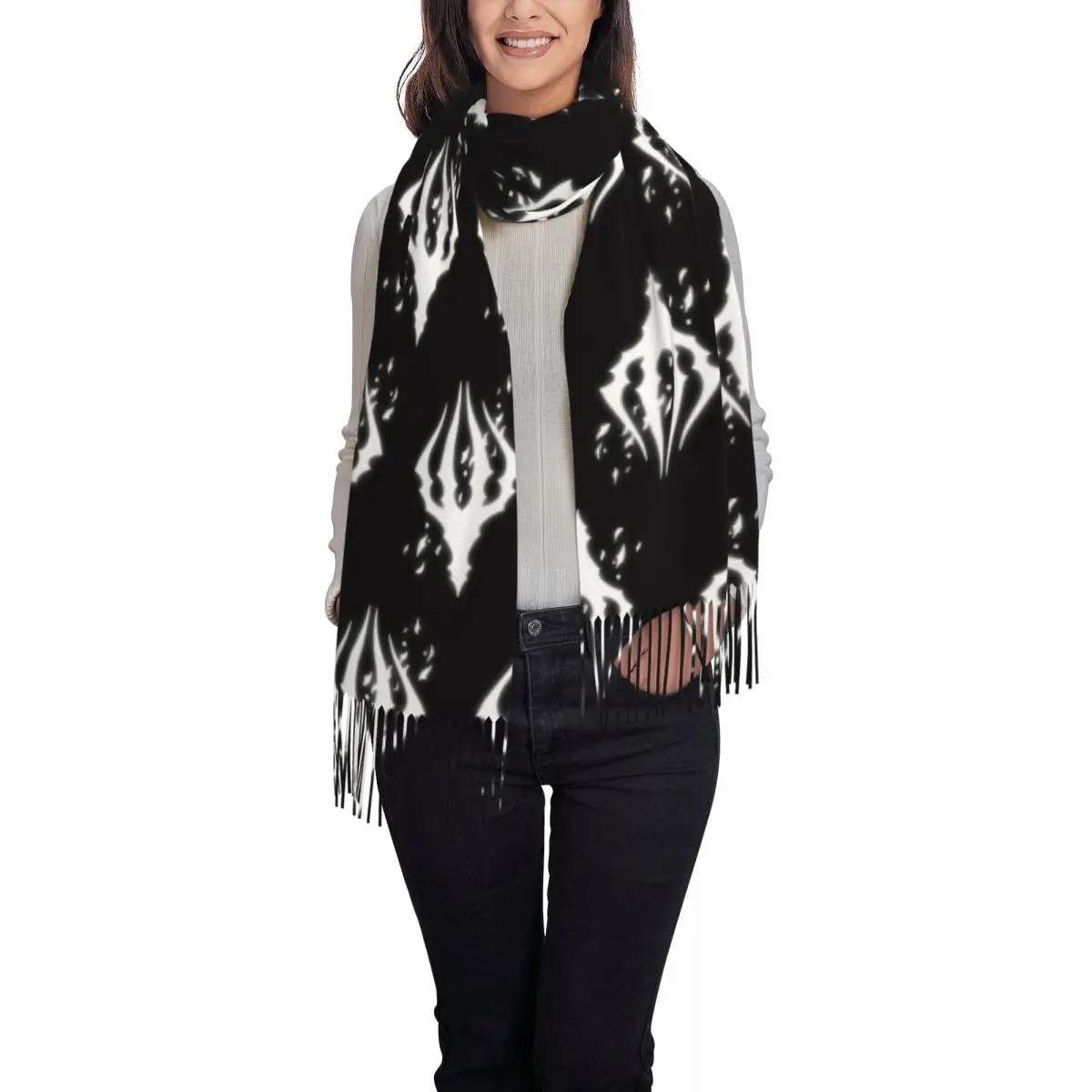 Hollow Knight King's Brand Scarf Tassel Scarves Women Soft Warm Shawls and Wraps Large Fall Winter Shawl Wrap