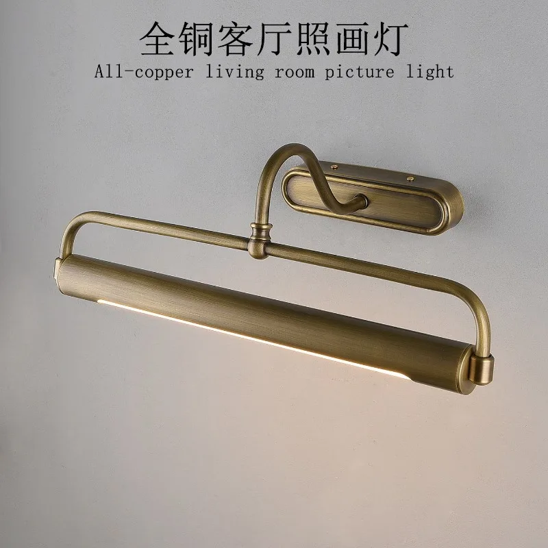 light luxury living room background wall photo painting light all copper bathroom mirror headlight study decorative light aisle