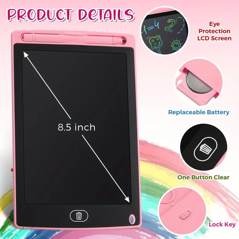 1pcs LCD Writing Board , 8.5 Inches Doodle Board Reusable Board Screen Drawing Pad Erasable Painting Pads Educational Toy