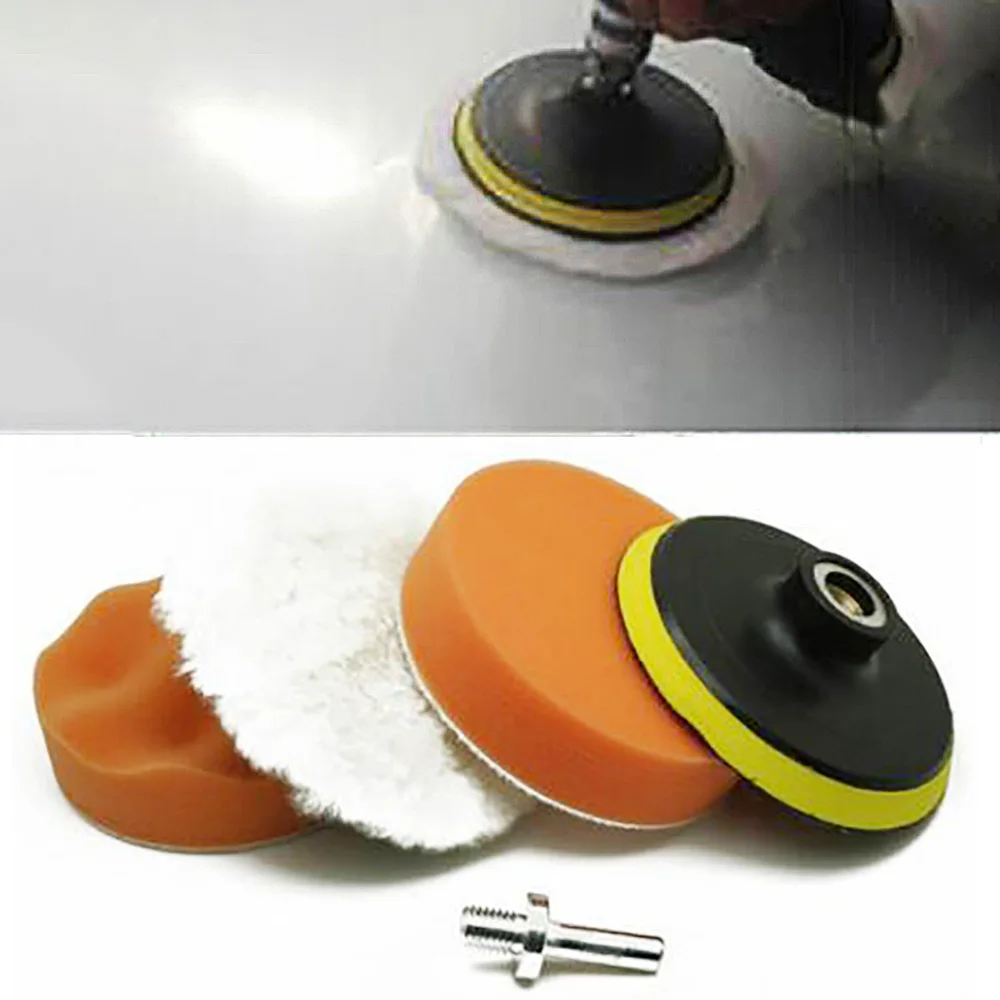 Effortlessly Achieve a Perfect Finish with 4 inch Gross Polish Polishing Buffer Pad Sponge Kit and Drill Adapter