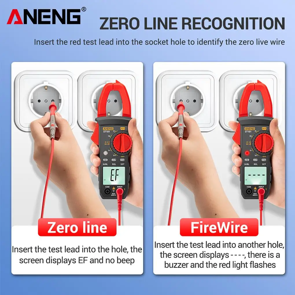 ANENG ST181 Digital Clamp Meter Multimeter Backlight Capacitance Detector Multifunctional Electronic Repairing Resistance Tester