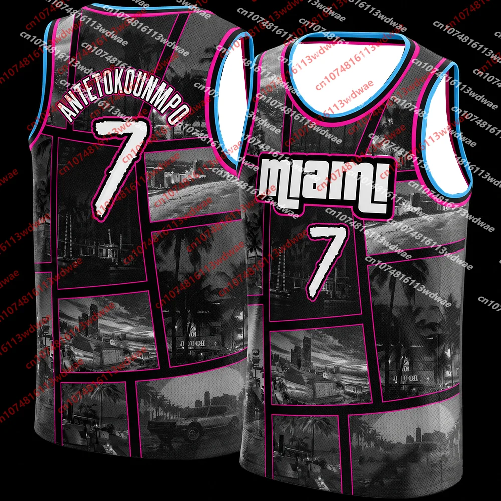 Antetokounmpo #7 Miami Classics Basketball Jersey Unisex Sleeveless Tank Adebayo 13 Vest For Men Women Basketball Sports Kid Tee