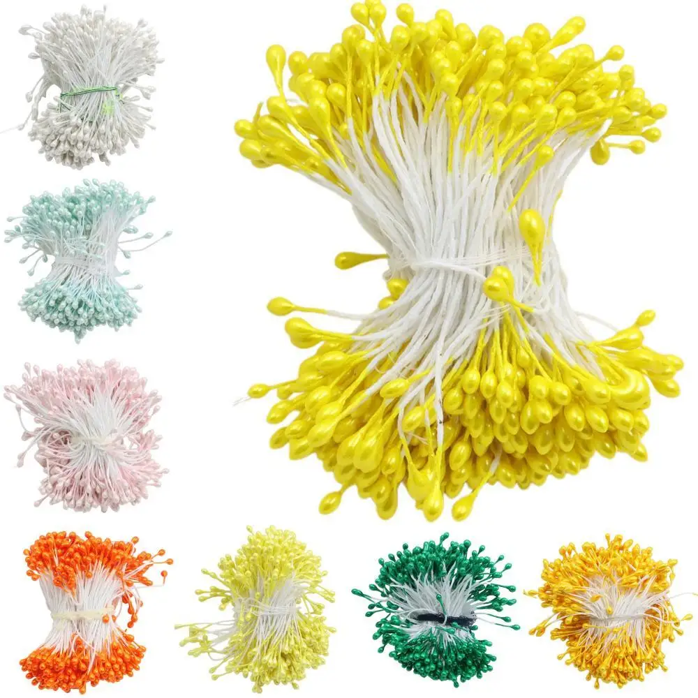 3mm 290pcs/lot Artificial flower stamen pistil pearl flower stamen pistil DIY Wedding gift cake decoration For DIY Double Heads