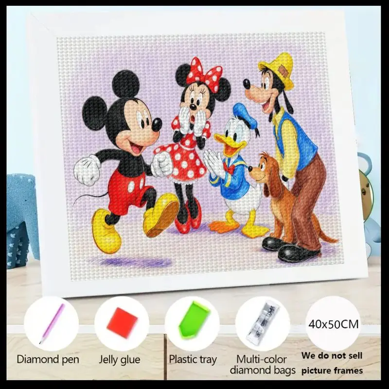 

1 шт. 5D DIY полный дрель набор для алмазной живописи, классический Дисней Микки Маус Минни Дональд Дак Гуфи и друзья персонажи мультфильмов Ar