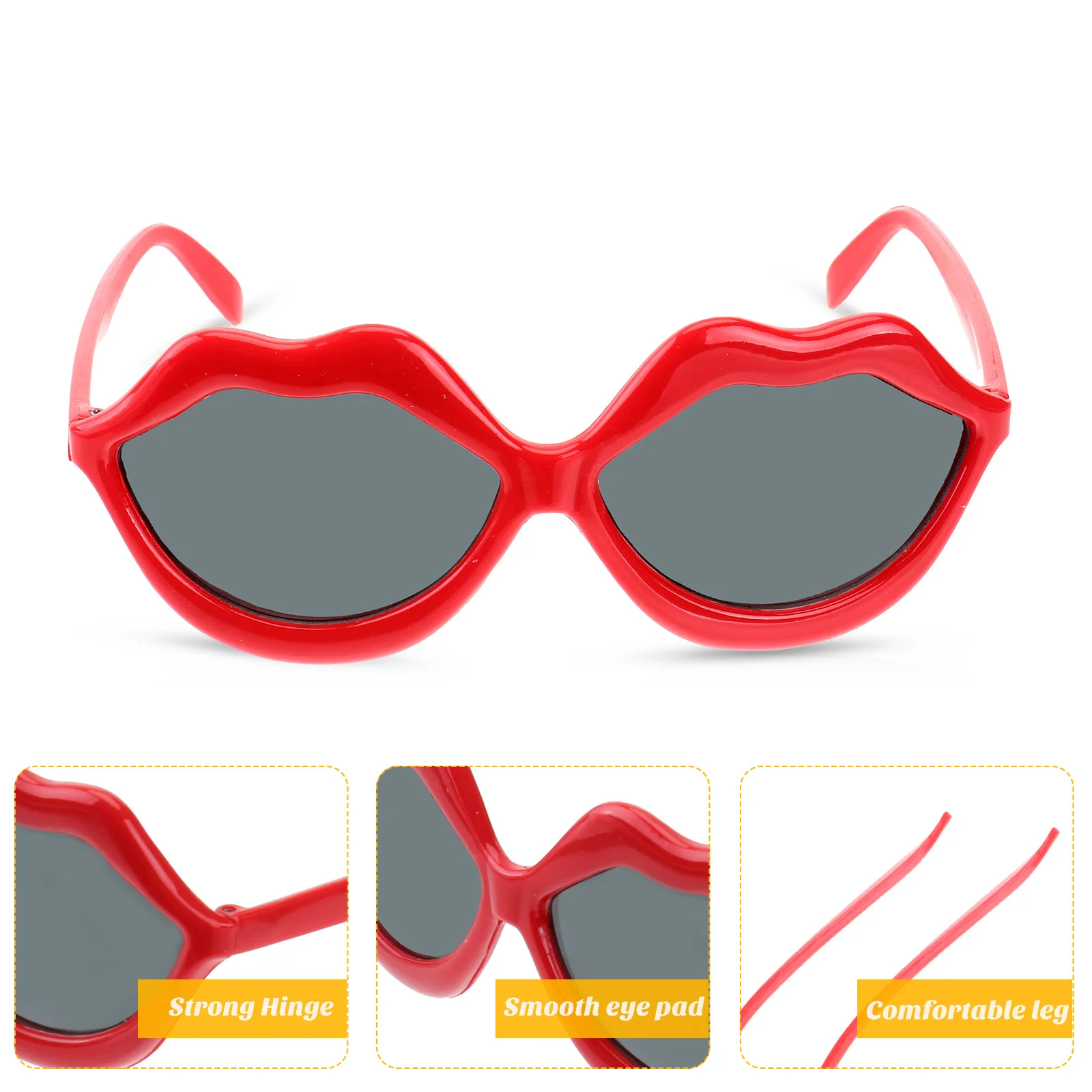 2 قطعة نظارات مضحكة على شكل شفة حمراء خفيفة الوزن للحفلات التنكرية للهالوين نظارات شفاه حمراء للمسرح التنكرية #6