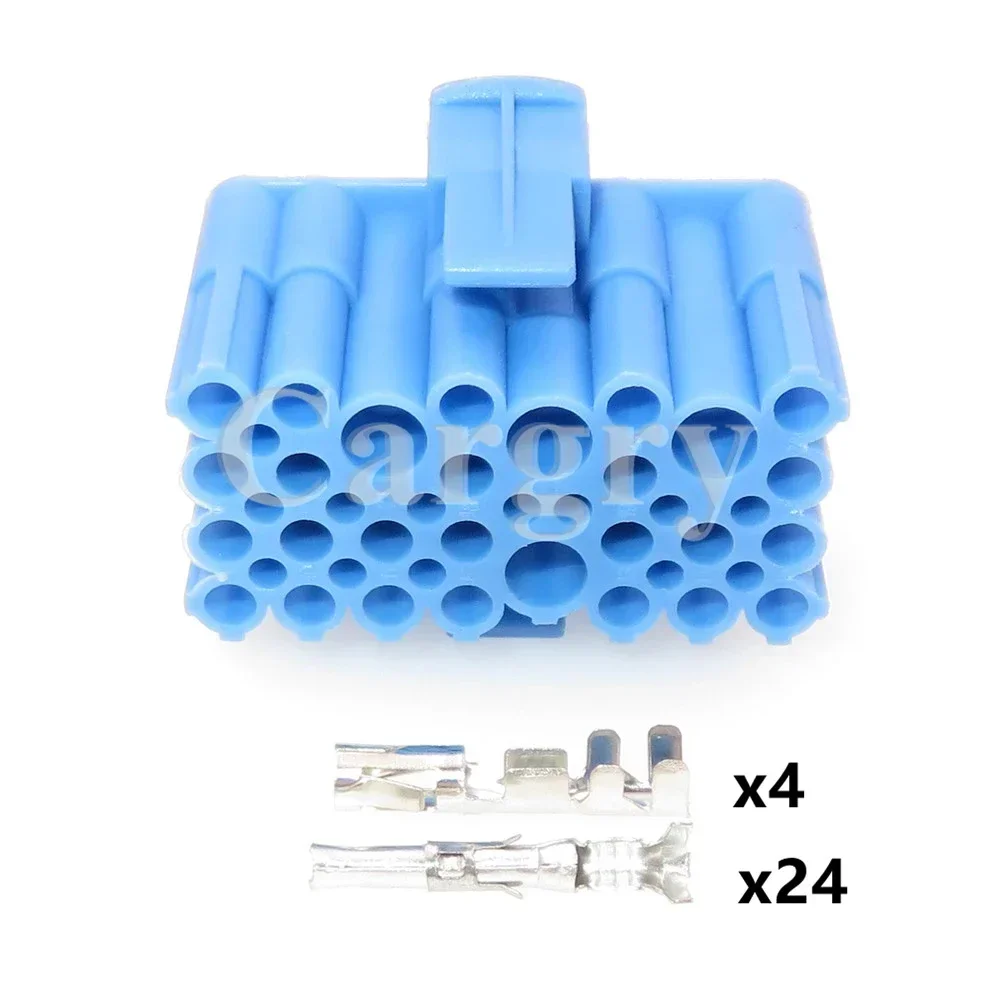 1 Set 28P AC Assembly Blue Car Hybrid Connector Auto Wiring Terminal Unsealed Composite Socket Automobile Accessories