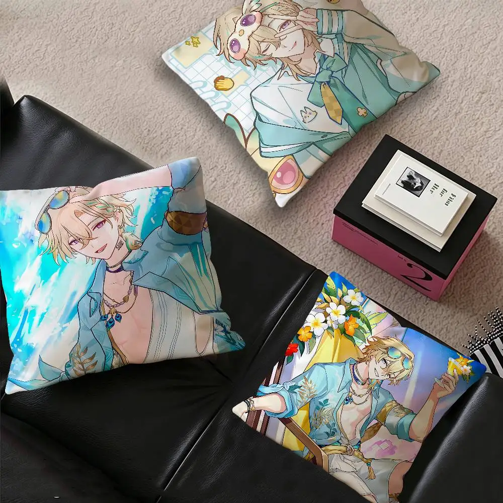 Game Honkai Star Rail aventurine Cushion Cover Polyester Sofa Cushions Decorative Throw Pillows Home Decoration Pillowcover