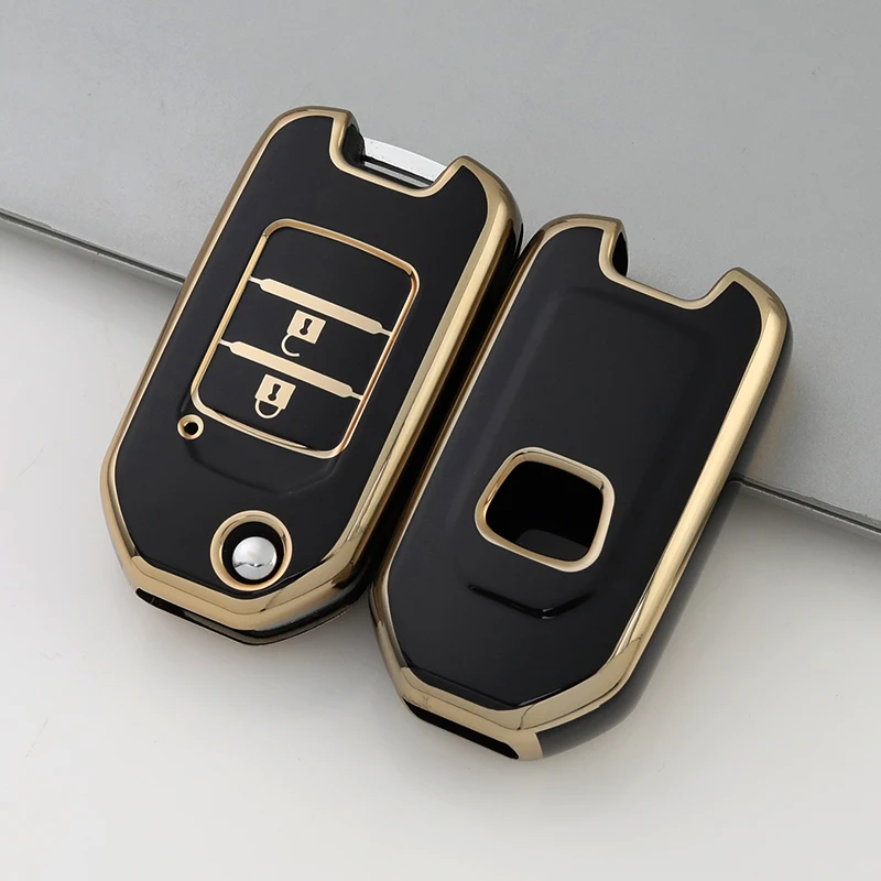 Soft TPU Shock‑proof Key Case Cover Protector For Honda Civic HR‑V XR‑V CR‑V Crider Odyssey Pilot Fit Accord Auto Key Chain Bag