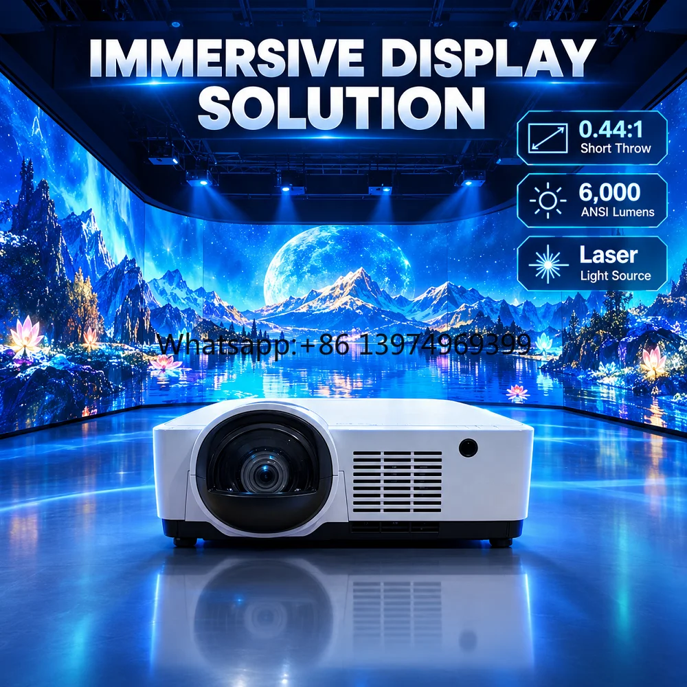 6000 Lumens 3LCD Laser Projector WUXGA Short Throw 0.44:1 Multi Projection Solution for Immersive Large Screen Display
