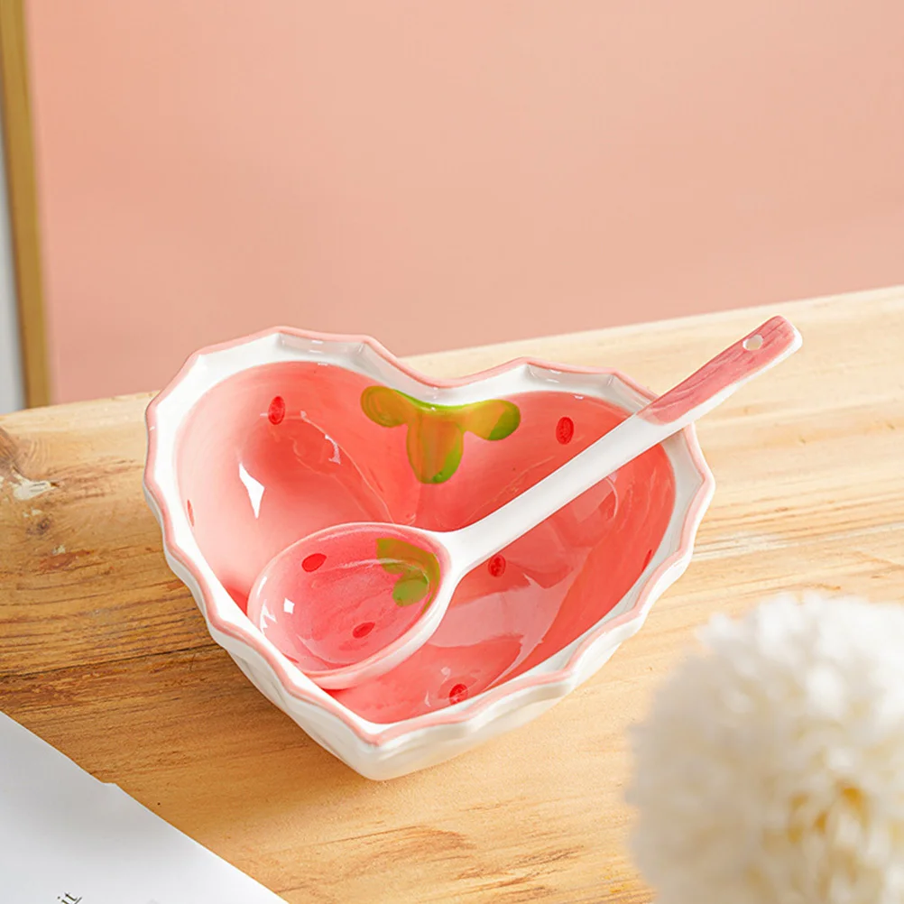 2 قطعة تصميم الفاكهة السيراميك ملاعق الحلوى خفيفة الوزن الآيس كريم كعكة ملاعق حواف ناعمة مصقول أدوات المائدة المنزلية