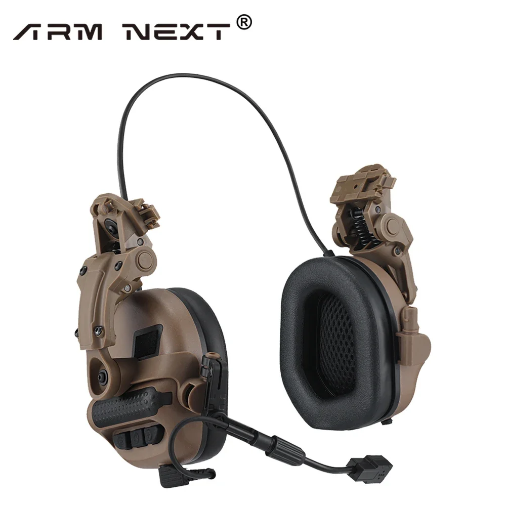 Tactical Headphones Helmet Compatible PTT Active Noise Cancelling Earmuffs for Military Shooting Hearing Protection