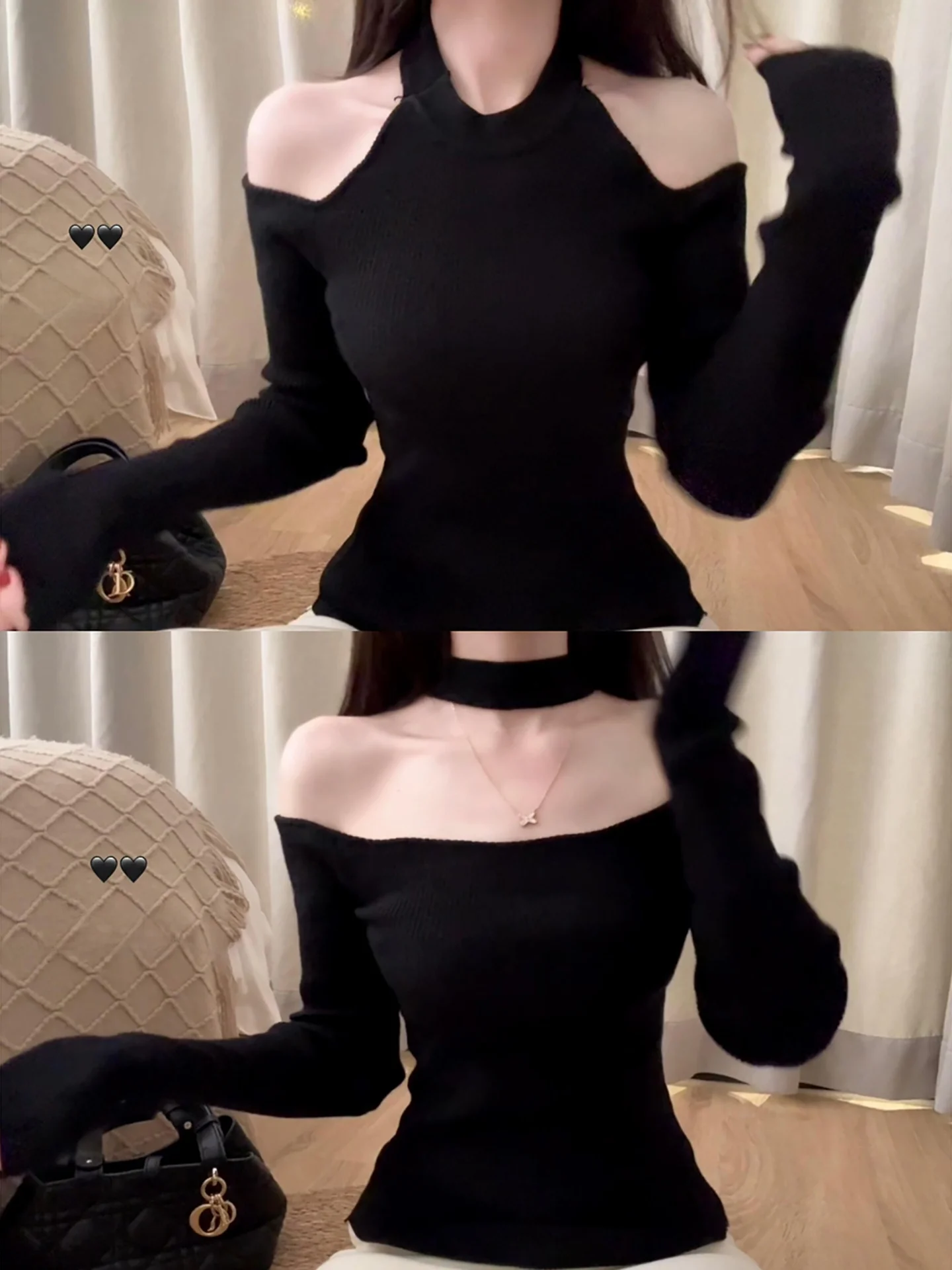 

Faionable корейский вязаный топ с подвесными плечами и колышками, женский облегающий базовый слой, сексуальный топ для девочек