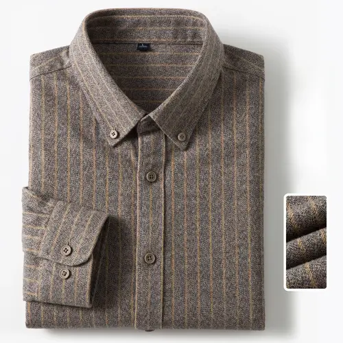 New in Shirt Plaid 100%Cotton Brushed Long Sleeve Shirts for Men Slim Fit Casual Tops High Quality Designer Vintage Clothes - Image 8