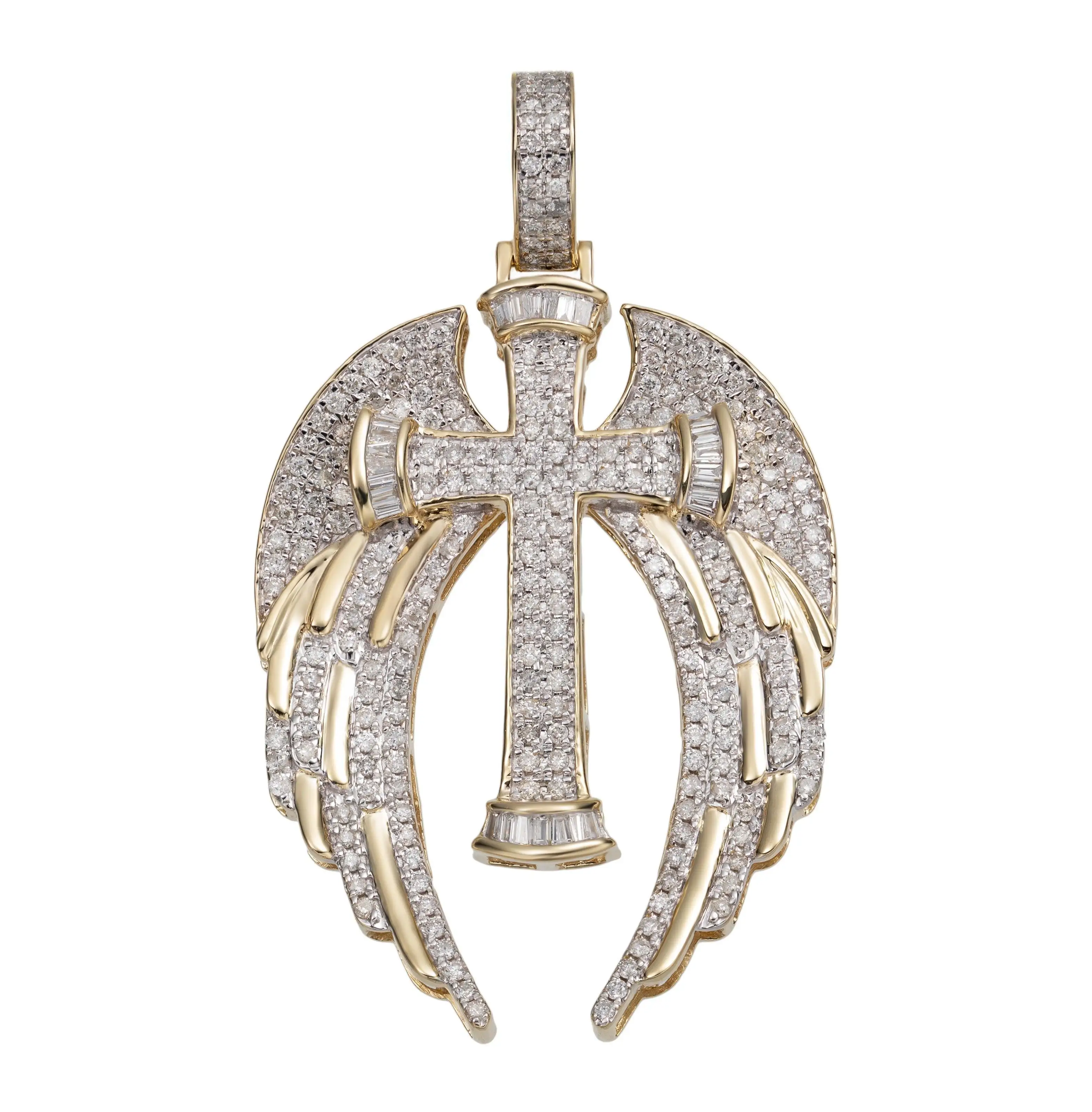 

Winged Cross Pendant Necklace for Men, Angel Wing Cross Pendant, Hip Hop Rapper Jewelry, Luxury Gift european jewelry