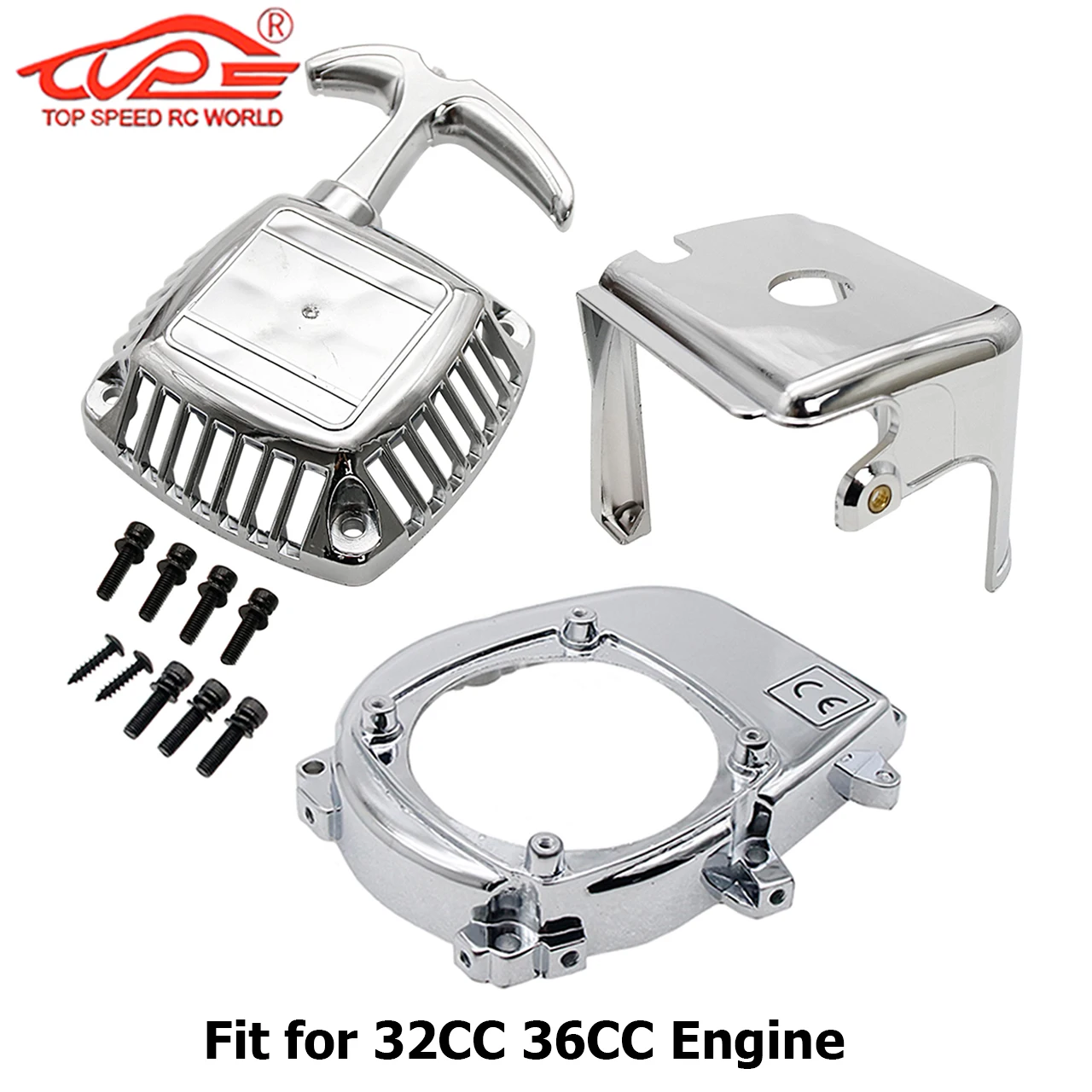 حافظة كروم أو بلاستيكية ومبتدئ سحب لأجزاء محرك 1/5 Hpi Rovan Km Rofun Baja Losi 5ive-t Dtt Fid Ql Gopad Redcat Rcmk