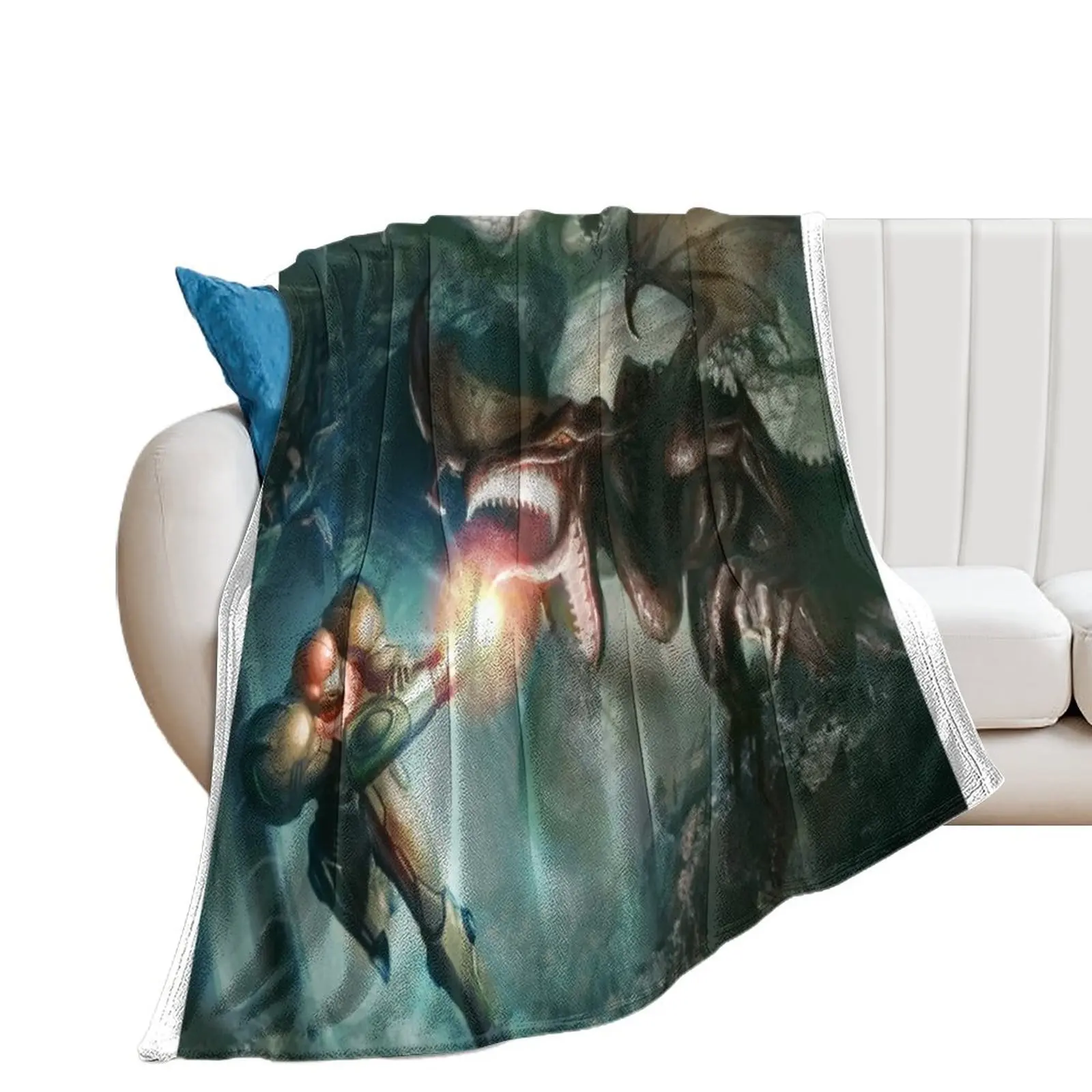 Samus Aran VS. Ridley - The Final Encounter Throw Blanket Travel Decorative Throw Thins Personalized Gift Blankets