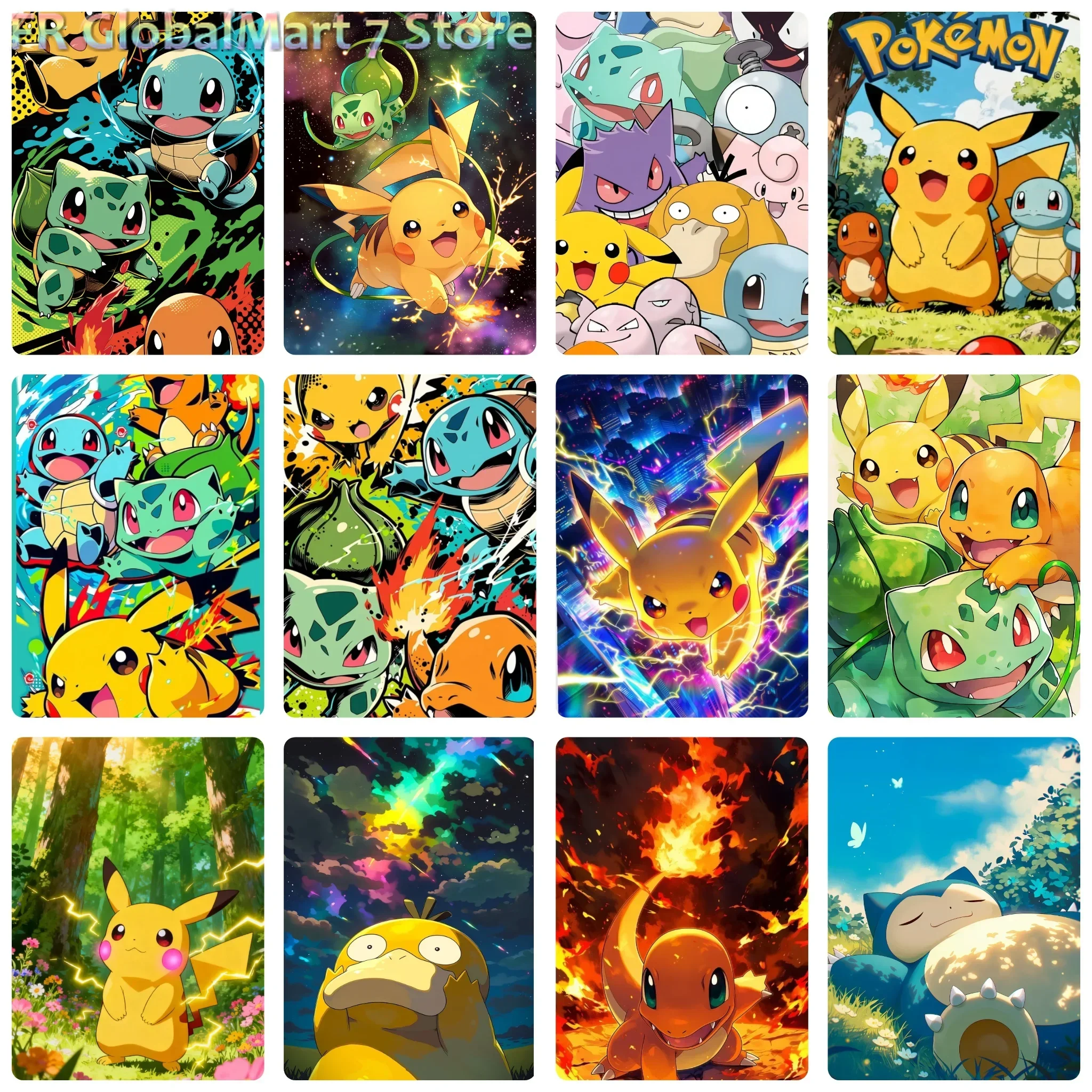 DIY Round/Square Diamond Painting DIY Pokemon Anime Diamond Painting, Dynamic Pocket Monster With Vivid Graffiti‑style Contras