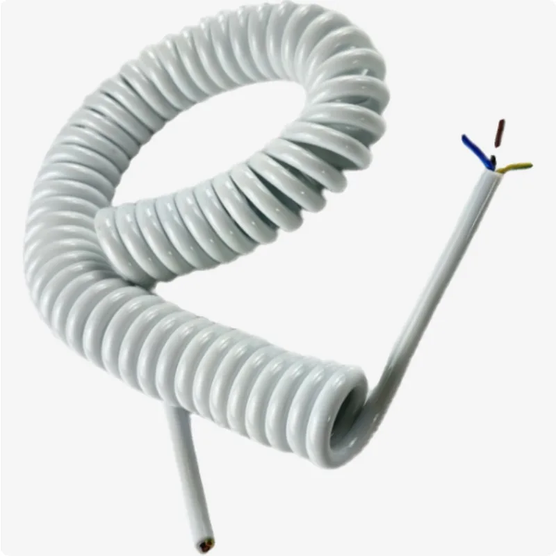 

Белый пружинный кабель 2/3 жилы 0.5² мм² витой, 1/2/3/4/5/6/7 метров, растягивающийся