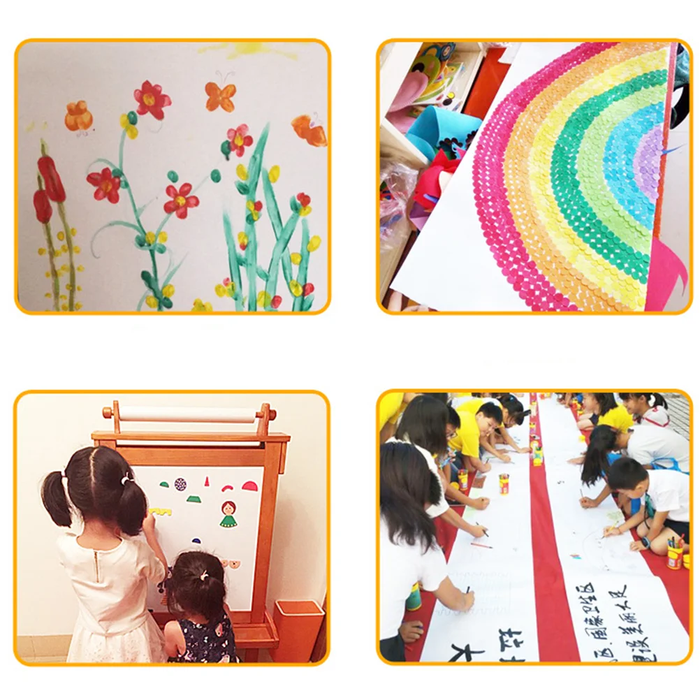 White Construction Paper Drawing Painting Oversized Blank Papar Baby Easel Rolling