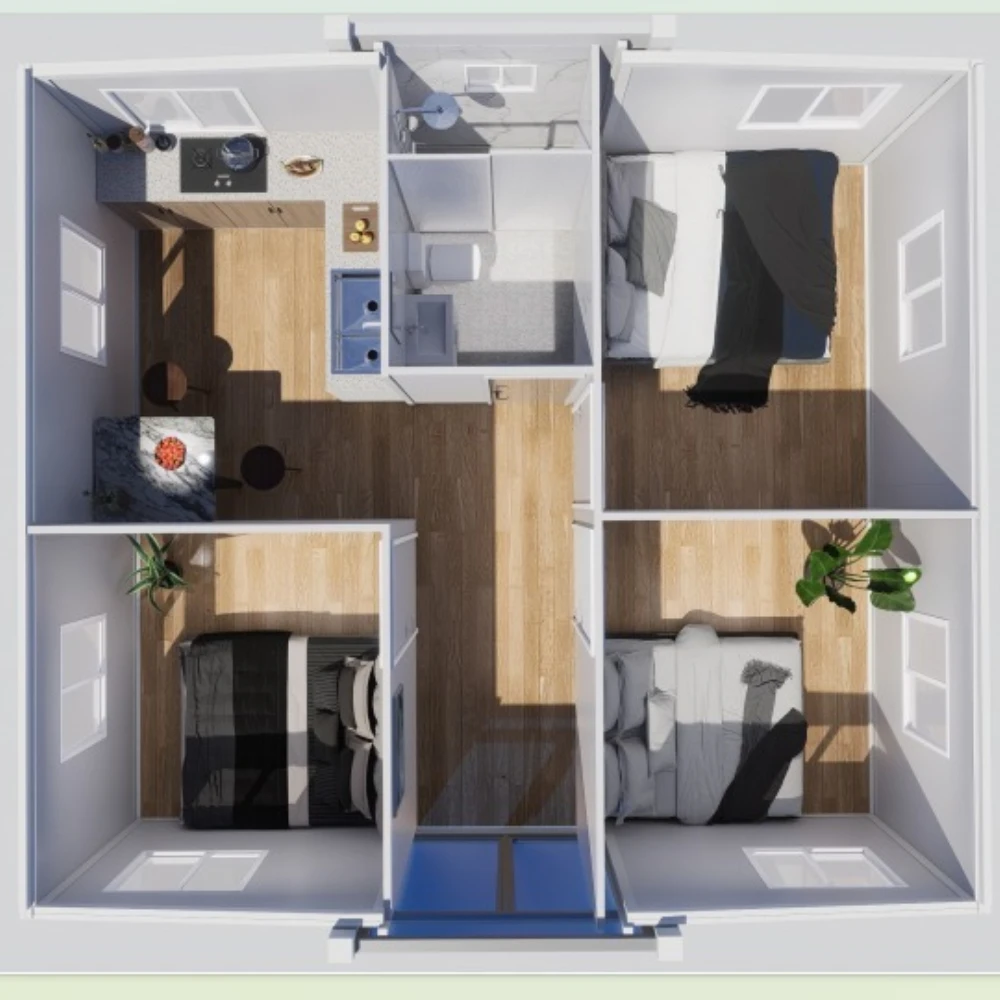 20ft 40ft Luxury Expandable Container House 4 Bedroom Prefab Folding Villa Light Steel Frame Prefab House China Manufacturer