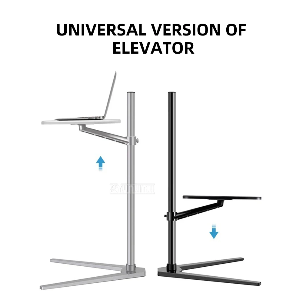 Upright Lifting Bedside Table Floor Stand for Tablet Laptop - Adjustable Height Storage Organizer for Bedroom